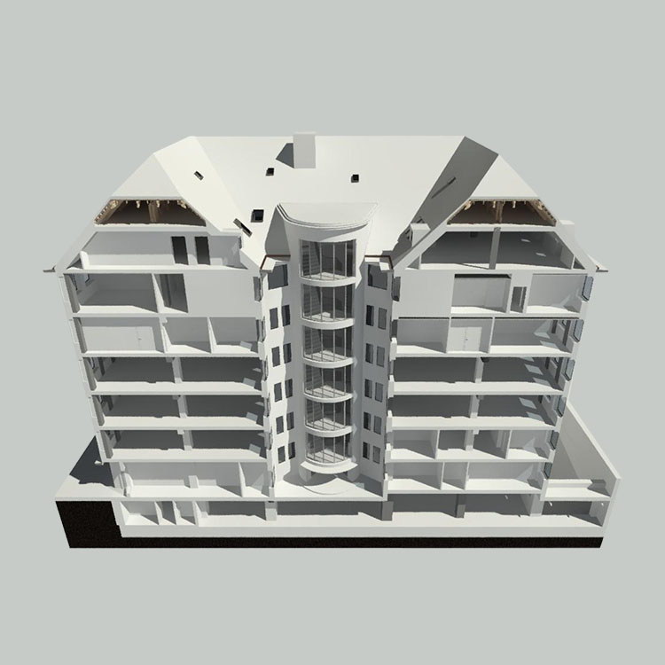 Grundrissplan mit Wänden, Fenstern, Türen und Höhekoten